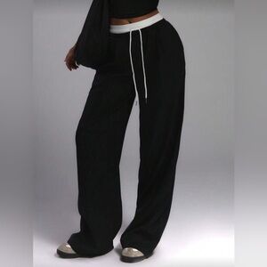Muse Black Wide-Leg Pants with Drawstring